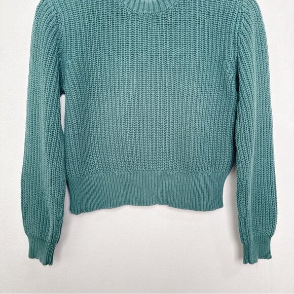 Rolla's Womens Xsmall Fluffy Sailor Sweater Cropped In Green Color - Picture 6 of 12